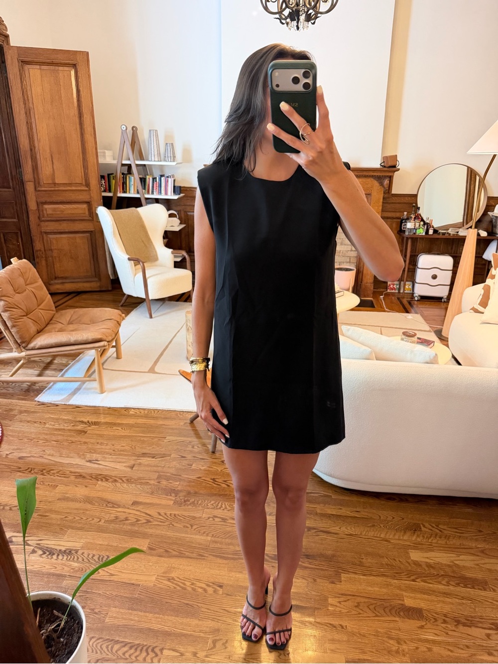Zara Black Sleeveless Mini Shift Dress - Size XS